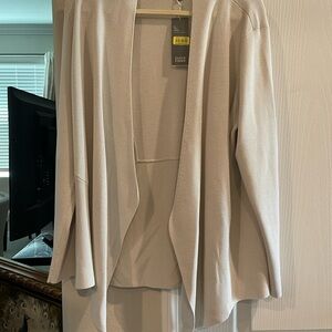 Eileen Fisher Cream Open Front Cardigan